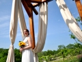 Bride under gazebo horizontal